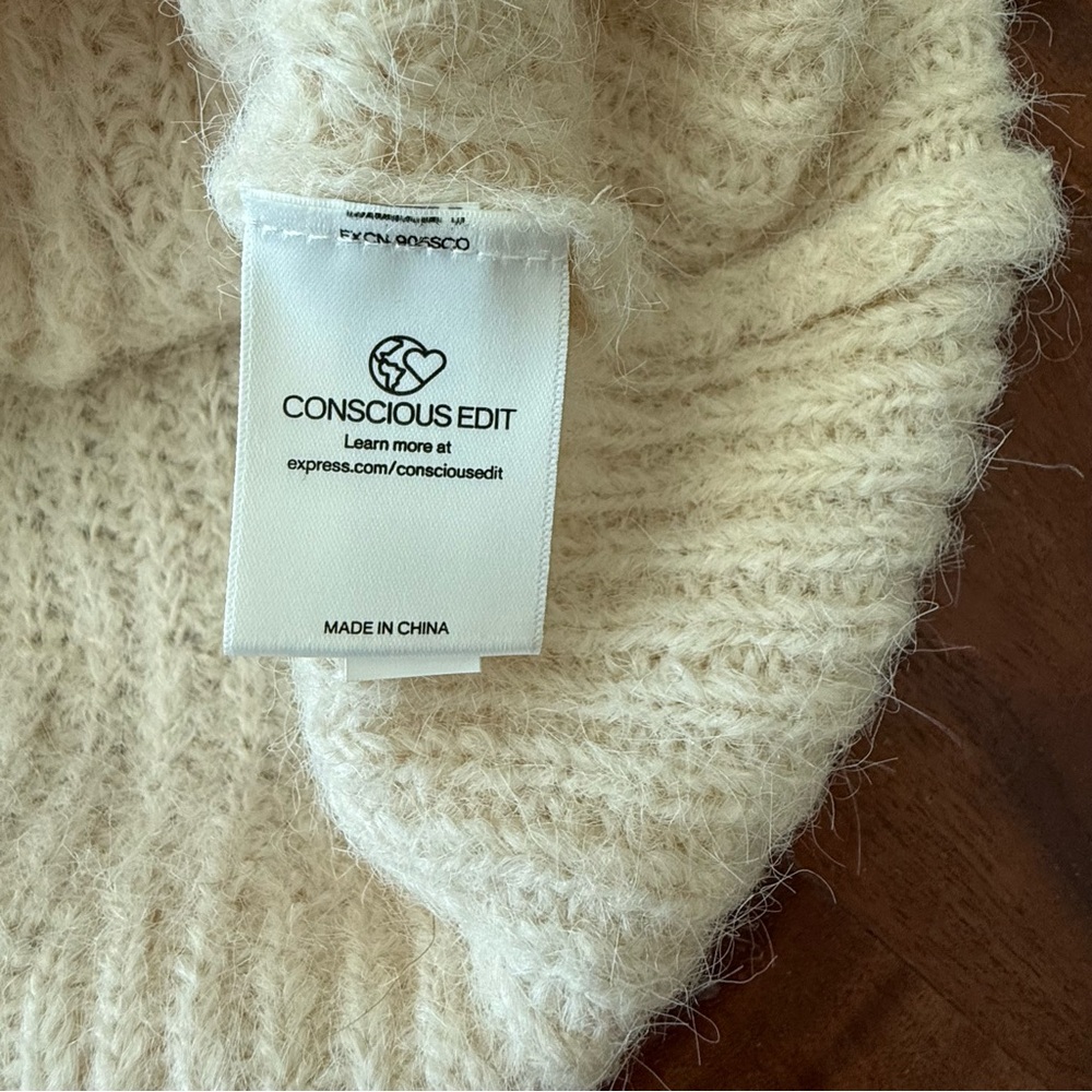 Express fuzzy sweater :: faux crossover :: like new - Picture 7 of 11